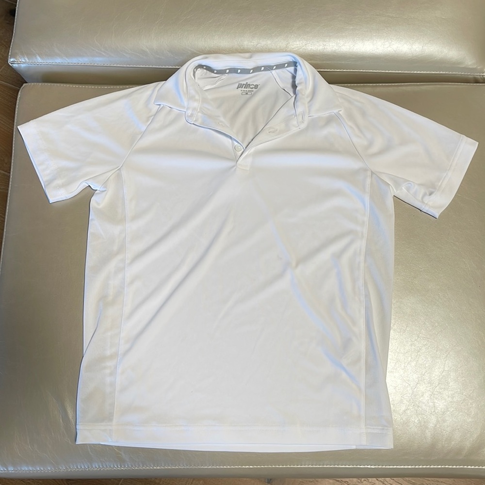 Prince button polo shirt white size medium